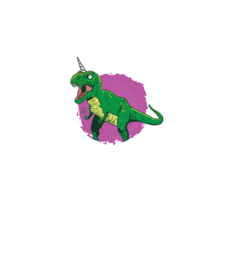 T-rex unicorn model negru pe tricou