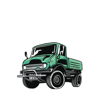 Camion model verde de măr pe tricou