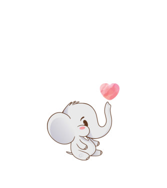 Elefant drăguț model alb pe tricou