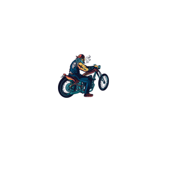 Motociclist Chopper model alb pe tricou