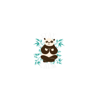 Stay Calm Panda meditație model negru pe tricou