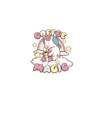 Cafea Magică Unicorn model negru pe tricou