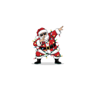 Santa Dab model alb pe tricou