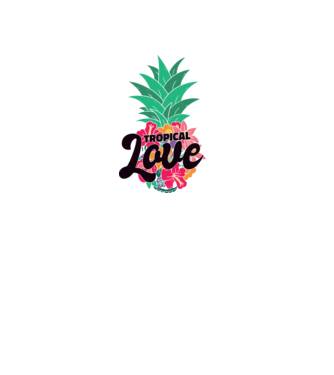 Ananas Tropical Love model alb pe tricou