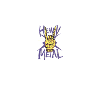 Heavy Metal model negru pe tricou