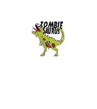 Zombiesaurus - Dinozaur Zombie model alb pe tricou