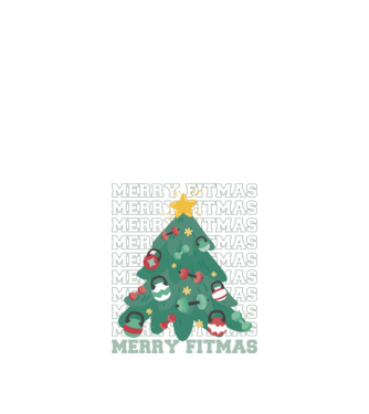 Merry Fitmas Fitmas Pom de Crăciun Fitness model negru pe tricou