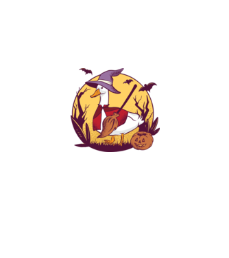 Gâscă Halloween model gri pe tricou