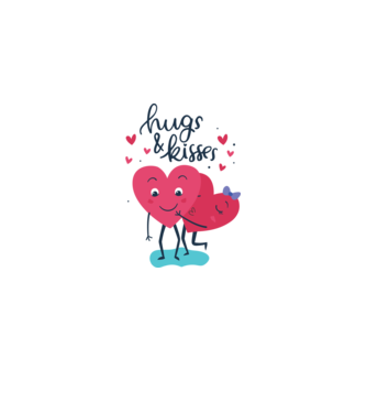 'Hugs and Kisses Tricou drăguț pentru Valentine''s Day' model roz deschis pe tricou