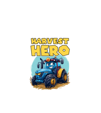 Harvest Hero Tractor model negru pe tricou