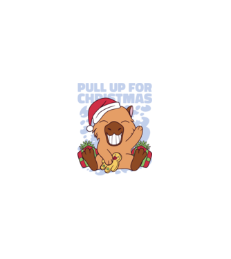 Pull up for christmas Capybara model roz deschis pe tricou