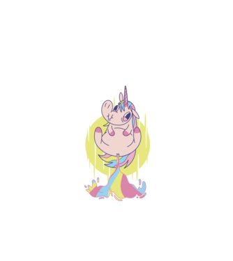 Bășină Unicorn model negru pe tricou