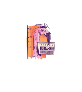 Flamingo arestat amuzant model roz deschis pe tricou