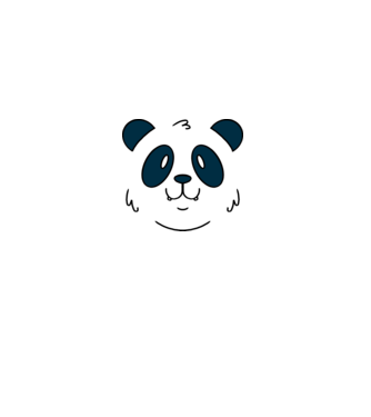 Cap de panda model alb pe tricou