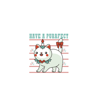 Have a Purrfect Christmas model negru pe tricou