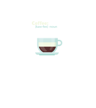 Definiție cafea model turcoaz pe tricou