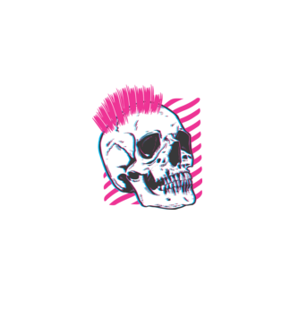 Craniu Punk model negru pe tricou
