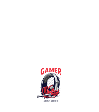 Gamer est. 2000 model alb pe tricou