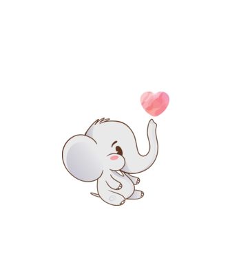 Elefant drăguț model alb pe tricou
