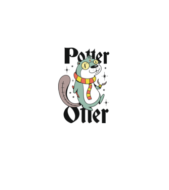 Potter Otter Vidra model alb pe tricou