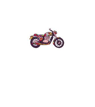 Motociclist Hippi model negru pe tricou