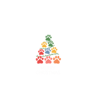 Merry Christmas Paws Negru model nisipiu pe tricou