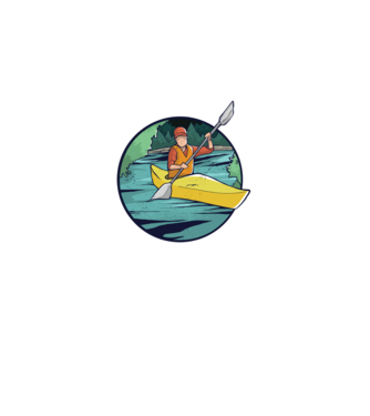Caiac-canoe model negru pe tricou