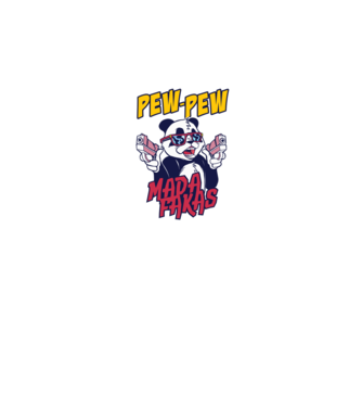 Pew Pew Pew Madafakas Panda model gri pe tricou