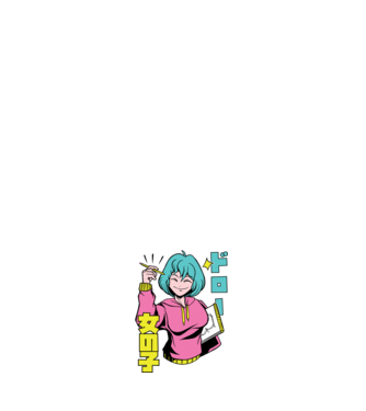 Anime fată desenând model alb pe tricou