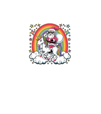 Moș Crăciun cool pe un unicorn model turcoaz pe tricou