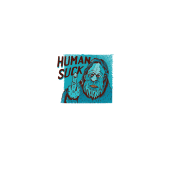 Human Suck - Yeti spune tricou amuzant antisocial model alb pe tricou