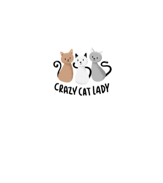 Crazy Cat Lady - fată nebună cu pisică model alb pe tricou