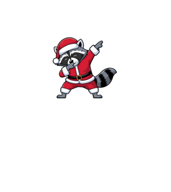 Raton Dab Xmas model alb pe tricou