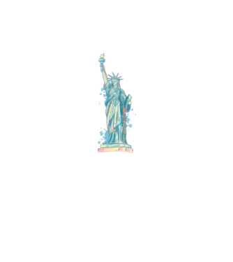 Statuia Libertății model alb pe tricou