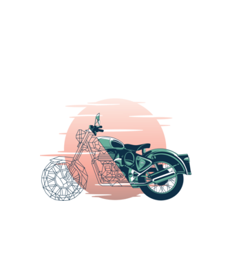 Motocicletă model alb pe tricou