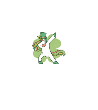 St Patrick Unicorn DAB model negru pe tricou
