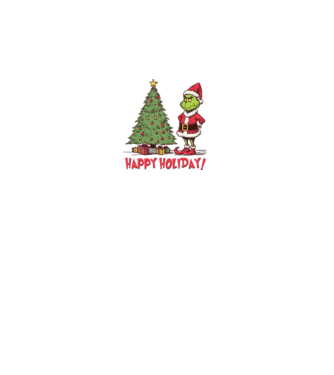 Happy Holiday Grinch model negru pe tricou