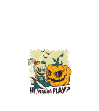 Vrei să te joci? Halloween model nisipiu pe tricou