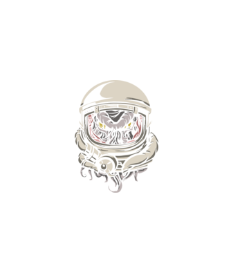 Cthulhu Astronaut model negru pe tricou