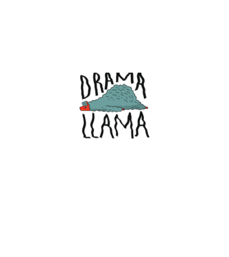 Dramă Lama model alb pe tricou