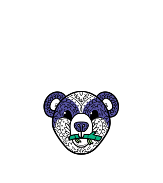 Mandala Panda model nisipiu pe tricou