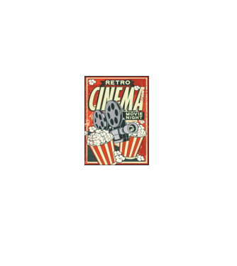 Afiș cinema retro model gri pe tricou
