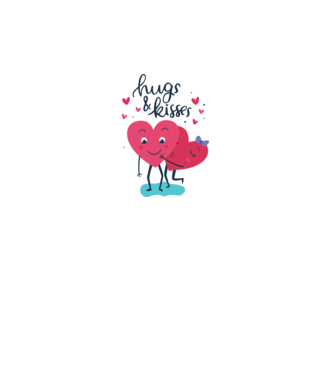 'Hugs and Kisses Tricou drăguț pentru Valentine''s Day' model alb pe tricou