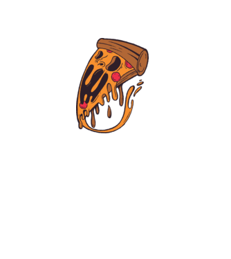 Pizza Horror model gri pe tricou