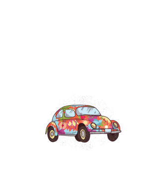 Hippy Beetle Volkswagen model nisipiu pe tricou
