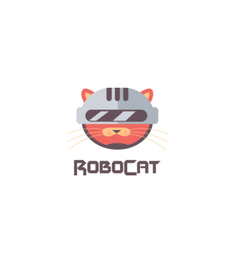 Robocat model negru pe tricou