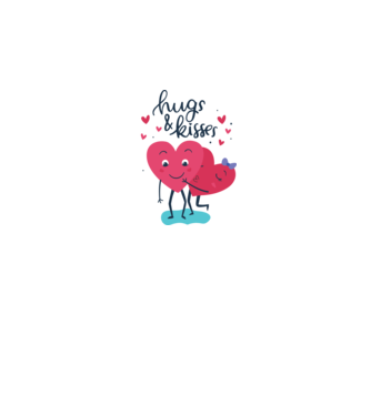 'Hugs and Kisses Tricou drăguț pentru Valentine''s Day' model alb pe tricou