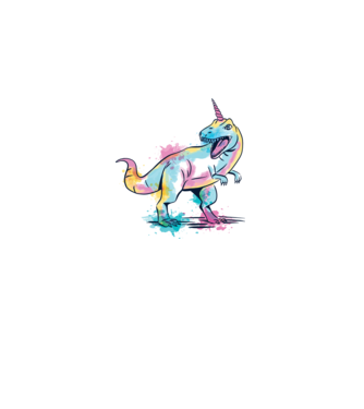 Unicornsaurus - Dinozaur Unicorn model alb pe tricou