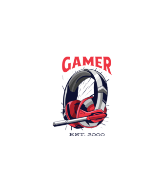 Gamer est. 2000 model alb pe tricou