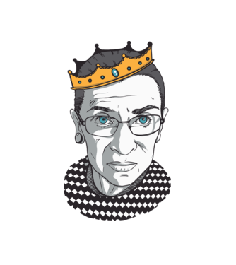 Ruth Bader Ginsburg model alb pe tricou